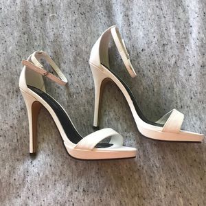 White high heeled sandals